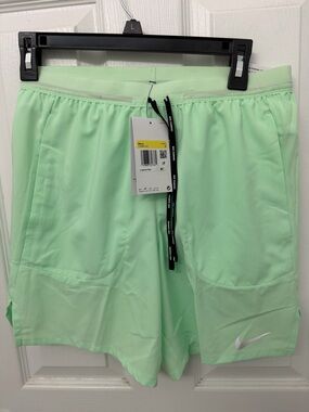Nike Mens Dri-Fit Flex stride Green running Shorts with Drawstring size S new!!
